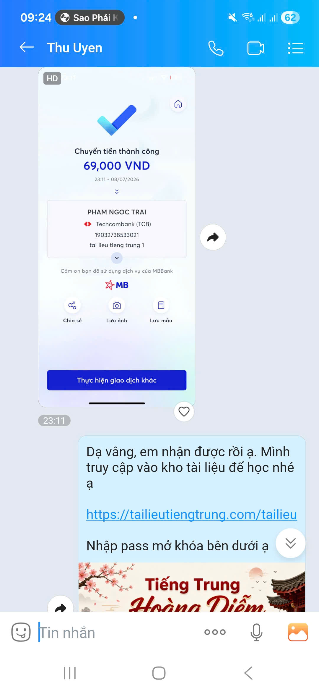 Giao dịch thành công
